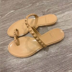 Elegant Tan Studded Sandals